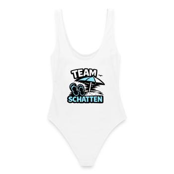 Strand Schatten FlipFlop Logo - Frauen Badeanzug - Weiß - Hinten - AI Model Female 172 dark (172cm)