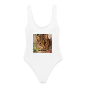 Můj-Merch - Frauen Badeanzug - Weiß - Hinten - AI Model Female 172 dark (172cm)