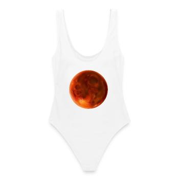 roter Blutmond - Frauen Badeanzug - Weiß - Hinten - AI Model Female 172 dark (172cm)