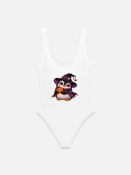 Halloween-Pinguinpinguin - Frauen Badeanzug - Weiß