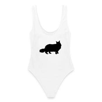 Maine Coon - Frauen Badeanzug - Weiß - Hinten - AI Model Female 172 dark (172cm)