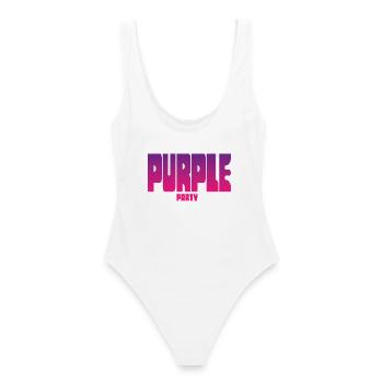 Purple Party Gradient Großbuchstaben - Frauen Badeanzug - Weiß - Hinten - AI Model Female 172 dark (172cm)