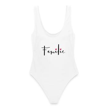 Familie Herz Liebe Geschenkidee - Frauen Badeanzug - Weiß - Hinten - AI Model Female 172 dark (172cm)