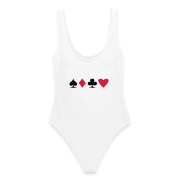 Poker Suit - Frauen Badeanzug - Weiß - Hinten - AI Model Female 172 dark (172cm)