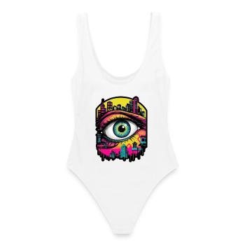 Garde de la ville - Maillot de bain femme - blanc - Dos - AI Model Female 172 dark (172cm)