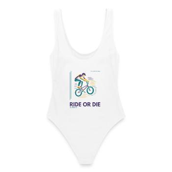 Maillot BMX Ride or Die | Streetwear Design - Maillot de bain femme - blanc - Dos - AI Model Female 172 dark (172cm)