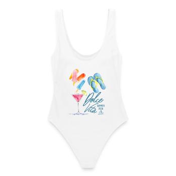 Dolce Vita Sommer 2026 - Frauen Badeanzug - Weiß - Hinten - AI Model Female 172 dark (172cm)