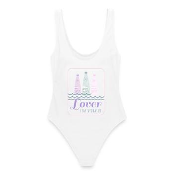 Stay hydrated - Frauen Badeanzug - Weiß - Hinten - AI Model Female 172 dark (172cm)