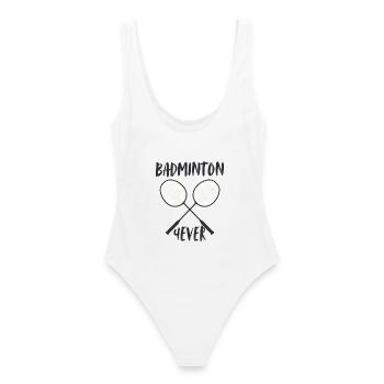 Badminton Forever Schläger - Frauen Badeanzug - Weiß - Hinten - AI Model Female 172 dark (172cm)