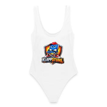 Klapstuhl Kämpfer Logo - Frauen Badeanzug - Weiß - Hinten - AI Model Female 172 dark (172cm)