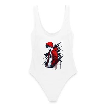 Jeune style de rue - Maillot de bain femme - blanc - Dos - AI Model Female 172 dark (172cm)
