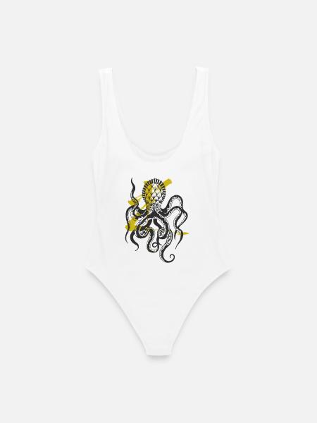 Kraken / Tintenfisch / Meeresungeheuer / Oktopus - Frauen Badeanzug - Weiß