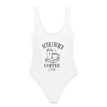 Café de l’église - Maillot de bain femme - blanc - Dos - AI Model Female 172 dark (172cm)