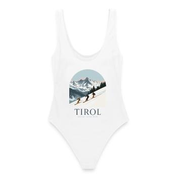Tirol Austria Alpine Skiing - Frauen Badeanzug - Weiß - Hinten - AI Model Female 172 dark (172cm)