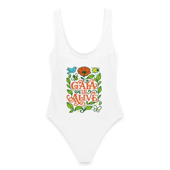 Gaia is alive - Maillot de bain femme - blanc - Dos - AI Model Female 172 dark (172cm)