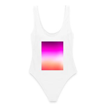 Dégradé de coucher de soleil pastel radiant - Maillot de bain femme - blanc - Dos - AI Model Female 172 dark (172cm)