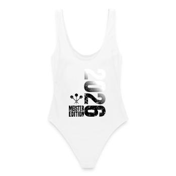 Maillot du champion de fléchettes 2026 de la Kreisliga noir blanc - Maillot de bain femme - blanc - Dos - AI Model Female 172 dark (172cm)