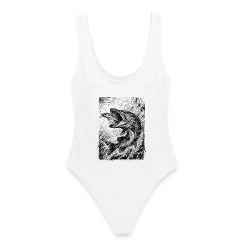 Pike on the Wobbler | Classic Collection - Women's Swimsuit - white - Back - AI Model Female 172 dark (172cm)
