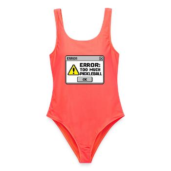 Pickleball Leidenschaft Ballsport Geschenk - Frauen Badeanzug - Korallenrot - Vorne - AI Model Female 172 light (172cm)