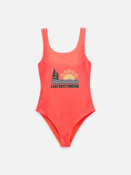 Lake Days Forever - Frauen Badeanzug - Korallenrot