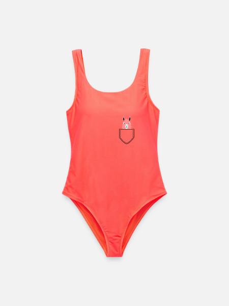 Llama in the bag - Women's Swimsuit - coral