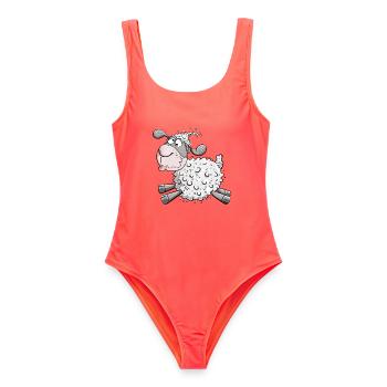 Moutons lamentés I Drôles de moutons I amusants - Maillot de bain femme - corail - Devant - AI Model Female 172 light (172cm)