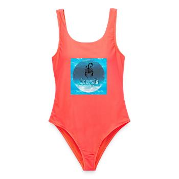 Skorpion - Frauen Badeanzug - Korallenrot - Vorne - AI Model Female 172 light (172cm)