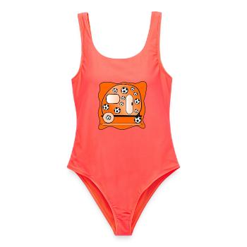 Holland Camping - Frauen Badeanzug - Korallenrot - Vorne - AI Model Female 172 light (172cm)