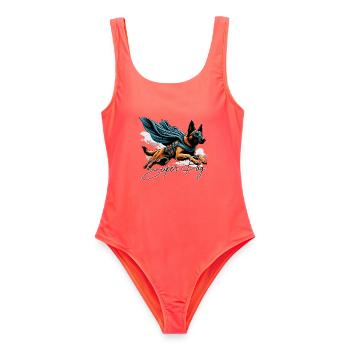 Super Dog Belgian Shepherd Cape Gift - Women's Swimsuit - coral - Front - AI Model Female 172 light (172cm)