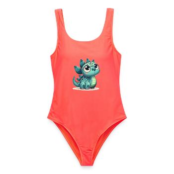 Stegosaurus Baby Dino Babydino Dinobaby Cadeau - Maillot de bain femme - corail - Devant - AI Model Female 172 light (172cm)