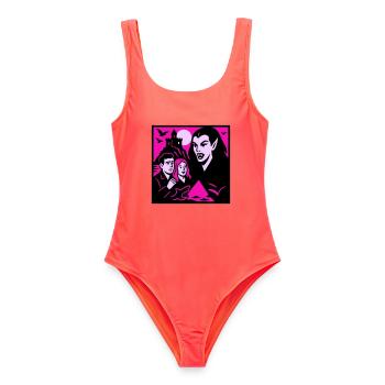 Comtesse vampire - Maillot de bain femme - corail - Devant - AI Model Female 172 light (172cm)