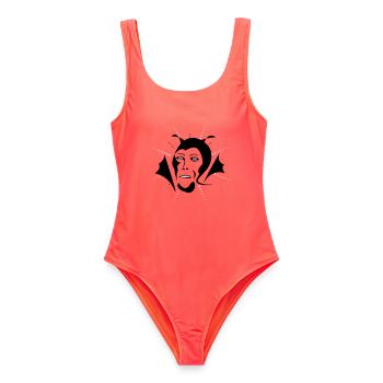 Devil / Teufel - Frauen Badeanzug - Korallenrot - Vorne - AI Model Female 172 light (172cm)