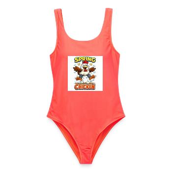 Poule de printemps - Maillot de bain femme - corail - Devant - AI Model Female 172 light (172cm)