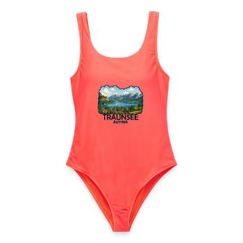 Lake Traunsee - Women's Swimsuit - coral - Front - AI Model Female 172 light (172cm)