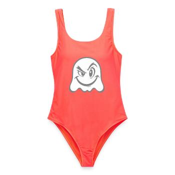 Ghost - Frauen Badeanzug - Korallenrot - Vorne - AI Model Female 172 light (172cm)