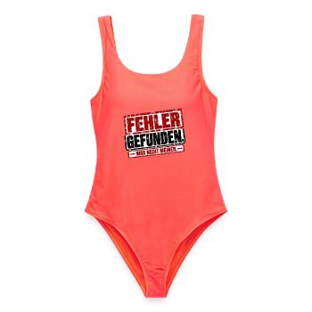 Fehler gefunden. War nicht meiner - Frauen Badeanzug - Korallenrot - Vorne - AI Model Female 172 light (172cm)