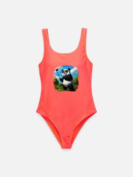 Pandas Golf - Frauen Badeanzug - Korallenrot
