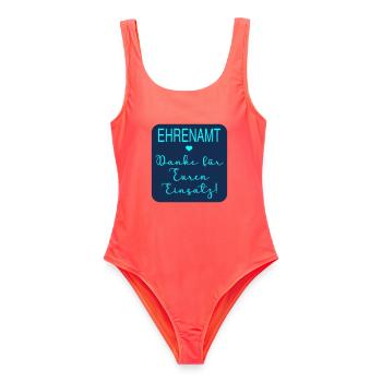 Team Einsatz Ehrenamt Danke - Frauen Badeanzug - Korallenrot - Vorne - AI Model Female 172 light (172cm)