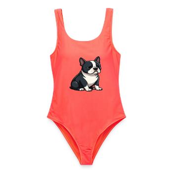 Boston Terrier Boston terrier besitzer Bostie - Frauen Badeanzug - Korallenrot - Vorne - AI Model Female 172 light (172cm)