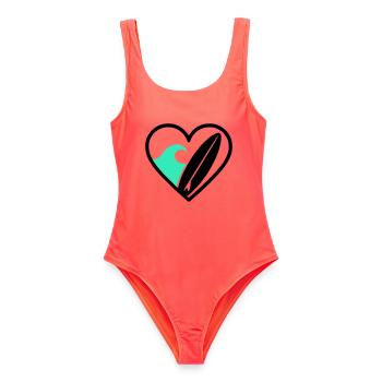 Surf coeur Wave Board Mer Eté - Maillot de bain femme - corail - Devant - AI Model Female 172 light (172cm)