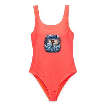Poing Hydroélectrique - Maillot de bain femme - corail - Devant - AI Model Female 172 light (172cm)