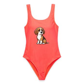 Beagle Beaglebesitzer Beaglehalter beaglehund - Frauen Badeanzug - Korallenrot - Vorne - AI Model Female 172 light (172cm)