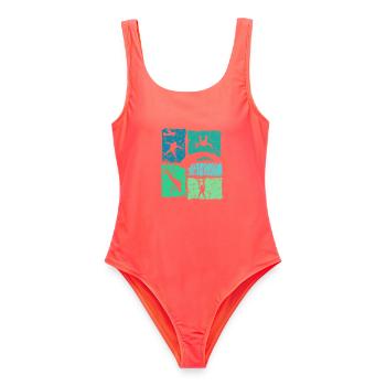 Fallschirmspringer Collage Fallschirm Extremsport - Frauen Badeanzug - Korallenrot - Vorne - AI Model Female 172 light (172cm)