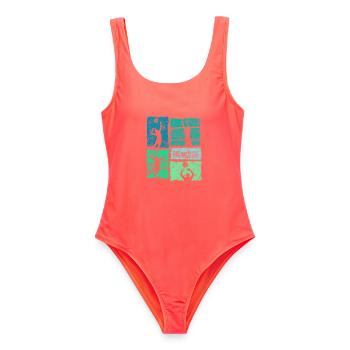 Volleyball Volleyballer in Aktion Retro - Frauen Badeanzug - Korallenrot - Vorne - AI Model Female 172 light (172cm)