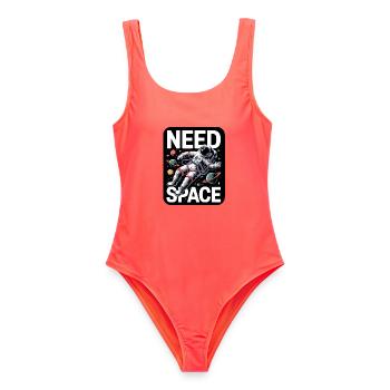 I Need Space - Frauen Badeanzug - Korallenrot - Vorne - AI Model Female 172 light (172cm)
