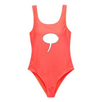 Sprechblasen-Skizze Outline - Frauen Badeanzug - Korallenrot - Vorne - AI Model Female 172 light (172cm)