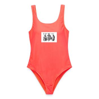 Vampire owl and bats - Women's Swimsuit - coral - Front - AI Model Female 172 light (172cm)