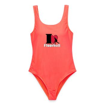 Floorball, Floorball, Hockey, Fun J’adore... - Maillot de bain femme - corail - Devant - AI Model Female 172 light (172cm)