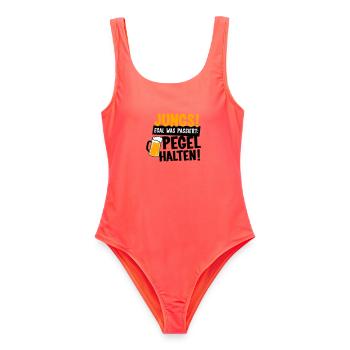 Jungs Pegel halten Party - Frauen Badeanzug - Korallenrot - Vorne - AI Model Female 172 light (172cm)