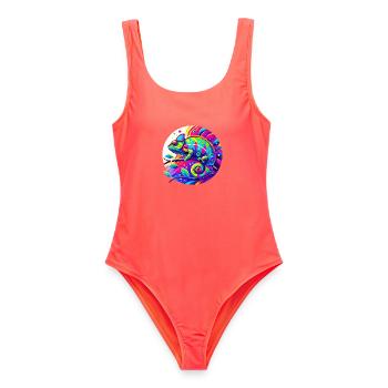 Chameleon - Women's Swimsuit - coral - Front - AI Model Female 172 light (172cm)
